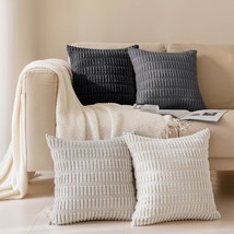 Throw Pillow Covers By Softalker, 18 X 18 Inches, Set Of 4, Corduroy Soft - $44.95