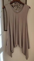 PLANET muscle tank stretch pullover sleeveless top One Size taupe handke... - $24.72