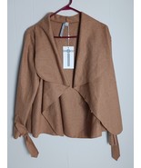 Caramel Buckle-Detail Draped Open Jacket size M Women&#39;s NEW - $589.25 MXN