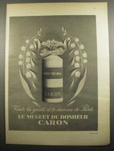 1955 Caron Le Muguet du Bonheur Perfume Ad - Toute la gaiete et le charme - £14.45 GBP