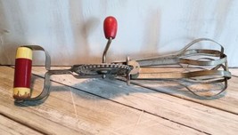 VTG A&amp;J Hi-Speed Mixer Manual Hand Egg Beater Echo Products Red Wood Han... - $8.90