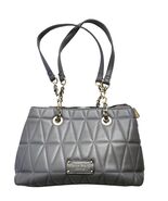 Vegan Leather Satchel Purse handbag Darcy Mark's London Quilted Gray - €23,51 EUR