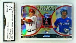 Graded 10! Mike Trout Rookie Refractor 2012 Bowman Chrome #FAS-TS Angels Mvp - £786.58 GBP