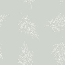 Fernwood Sage Green Vintage Peel And Stick Removable Wallpaper,, Hall And Perry. - £29.02 GBP
