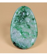 Certified Green 100% Natural Jade Jadeite Flowers and birds Pendant 227515a - $156.19 CAD