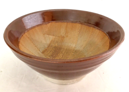 Studio Pottery Bowl 2.75&quot;H 6&quot; diam Tenmoku Glaze Carved Interior Hand Th... - £7.17 GBP