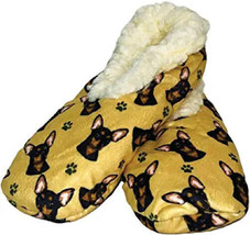 Chihuahua Black Dog Slippers Comfies Unisex  Soft Lined Animal Print Boo... - £14.80 GBP
