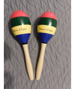 MELISSA &amp; DOUG Childrens Wood Maracas Musical Instruments Multicolor 9&quot; ... - $11.95