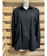 Emmanuel Black Long Sleeve Dress Shirt Men's Size M Neck Size 15 KG - $29.70