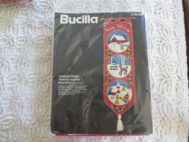 NOS Bucilla JEWELED PANEL HOLIDAY SCENES Applique &amp; embroidery PANEL KIT... - £30.67 GBP