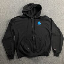 Champion Hoodie Men&#39;s Large Black Full Zip Eco Casual Drawstring Adults L - $364.46 MXN