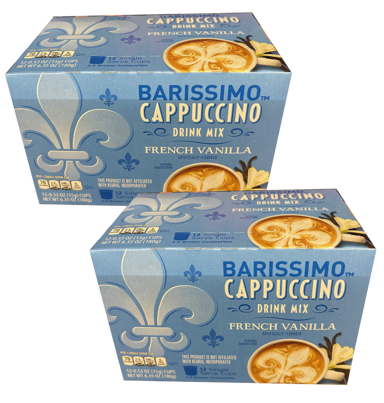 2 Packs French Vanilla Cappuccino K-Cup Pods for Keurig 12 PK Barissimo Drink - $17.50