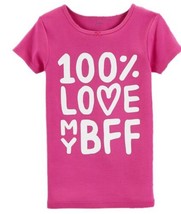allbrand365 designer Little Kid Girls Bff Snug Fit Cotton Printed Top, 4, Pink - £31.50 GBP