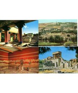 4 Postcards Greece Crete Knossos Minos Throne Palace Pillars Unposted - £7.99 GBP