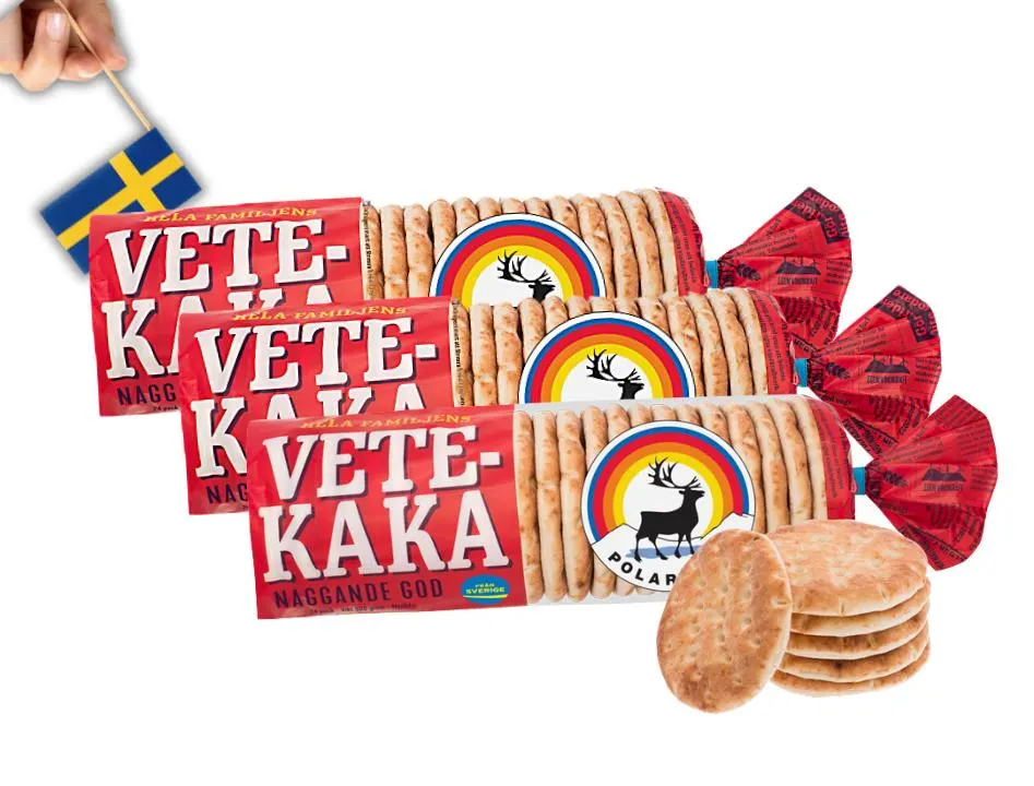 3 Bags Polarbröd Vetekaka – 24pcs 900g (31.74oz), Swedish bread, svenskt... - $49.95