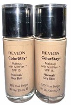 (Pack Of 2) Revlon ColorStay Makeup With SoftFlex Normal/Dry #320 TRUE B... - £15.57 GBP