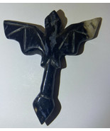 Flying Bat Made of Natural Stone Black Pointed Tail 3” x 2.75” - £11.19 GBP