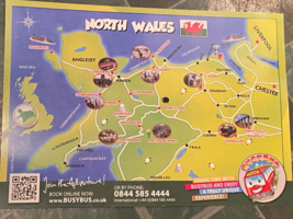 Busy Bus North Wales Map &amp; Busy Bus Patch *Pre-Owned/Nice* SDT2 - $12.99