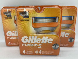 Gillette FUSION5 (5 Blade) Razor Refills Lot of 3 x 4=12 Cartridges - NEW Sealed - $38.75