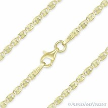 2.2mm Valentino Link .925 Sterling Silver 14k Yellow Gold-Plated Chain Necklace - £13.87 GBP+