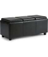 Simplihome Avalon 42 Inch Wide Rectangle Storage Ottoman In, Contemporary. - £174.52 GBP