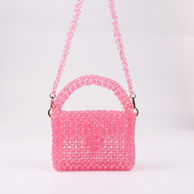 Handmade Bead Bag Acrylic Beaded Ladies Handbag Woven Evening Bag Gift - £44.36 GBP