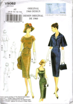 Vogue V9082 Misses 6 to 14 Circa 1960 Jacket, Top and Dress UNCUT Sewing Pattern - £17.47 GBP