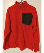 The North Face Mens Large 1/4 zip fleece Red with Black Accent Pocket I - €9,08 EUR