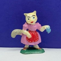Louis Marx Fairykins fairy tale toy figure Mother Goose Mama cat miniature pink - $19.69