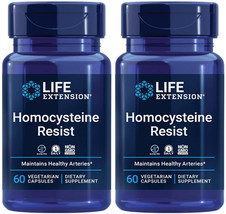 Homocysteine Resist Heart Brain Health 2 Bottles 120 Vege Caps Life Extension - £31.16 GBP