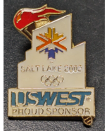 USWEST - Proud Sponsor - Olympic Torch ~ 2002 Salt Lake ~ Hat Lapel Back... - $183.05 MXN
