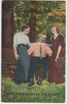 There&#39;s Too Much On My Hands Postcard 1914 Ladies Gentleman - $2.99