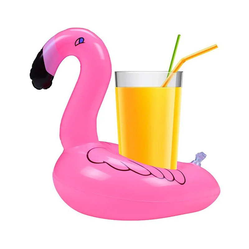 Drop Shipping PVC Inflatable Flamingo Pool Drink Cup Holder Halloween Outdoor - £7.63 GBP
