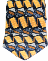 Zylos by George Machando SteelBlue/Gray/Taupe Geometric Men&#39;s Necktie - £5.75 GBP