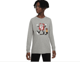 Nike Big Kids Sportswear Printed Long-Sleeve T-Shirt - Dark Grey Heather . - $7.70