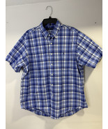 Ralph Lauren Shirt Men XL Blue White Plaid Button Up Camp Preppy Pony - $28.81 CAD