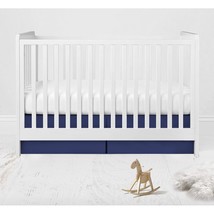 Bacati - Muslin Ikat Stars Toddler Bedding (Crib/Toddler Bed Skirt, Navy) - £40.16 GBP