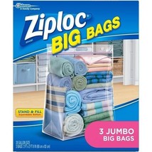 Ziploc Big Bag Double Zipper Jumbo Big Bags, 3 Count 20 Gallons - £31.64 GBP