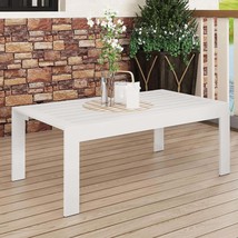 White Aluminum Patio Coffee Table - All Weather - $173.99