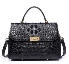 Real hide Leather Handbags  Pattern Fashion Leather Women Bag  Handbags Women Ba - £192.46 GBP