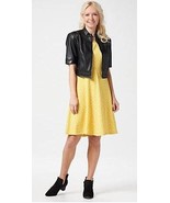 Isaac Mizrahi Elbow-Sleeve Faux Leather Cropped Jacket Reg 12 New A352407 - £17.01 GBP