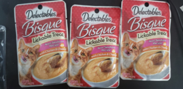 Delectables Bisque Soft Wet Snack Lickable Treat Food for Cats Chicken Cheese - £7.77 GBP