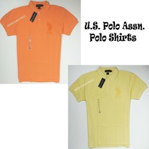  Us Polo Assn Polo Rugby Shirt New Men&#39;s Orange Yellow Nwt Shirts Slim Fit Nice - £17.54 GBP