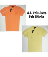  US POLO ASSN POLO RUGBY SHIRT NEW MEN&#39;S  ORANGE YELLOW NWT SHIRTS SLIM ... - $369.89 MXN