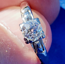 Earth mined Diamond Deco Engagement Ring Antique Gatsby era Solitaire Size 6.5 - £4,104.76 GBP