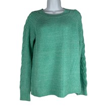 So Brand Women&#39;s Round Neck Knit Pullover Sweater Size M Green - £14.82 GBP