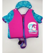 Aqua Leisure Swim School Vest Floatation Jacket Pink Flowers Age 4-6 Yea... - $17.75 CAD