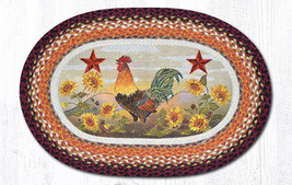 Earth Rugs OP-391 Morning Rooster Oval Patch 20&quot; x 30&quot; - £38.98 GBP