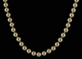 MODERN Costume Jewelry MONET Peach Tone 8MM Faux Glass Pearl Necklace 30... - $15.81