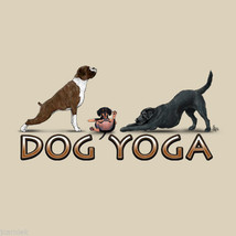 Dog T-shirt S M L XL XXL Yoga Black Lab Boxer Unisex NWT Novelty Exercise  - £16.19 GBP